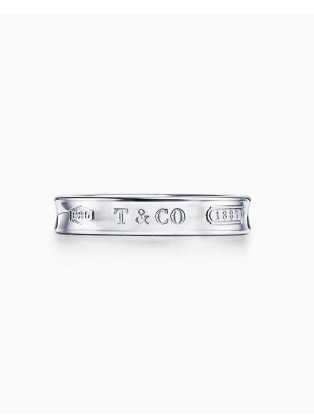 Tiffany & Co. 1837 Sterling Silver 925 Band Ring Authentic sz 4.5